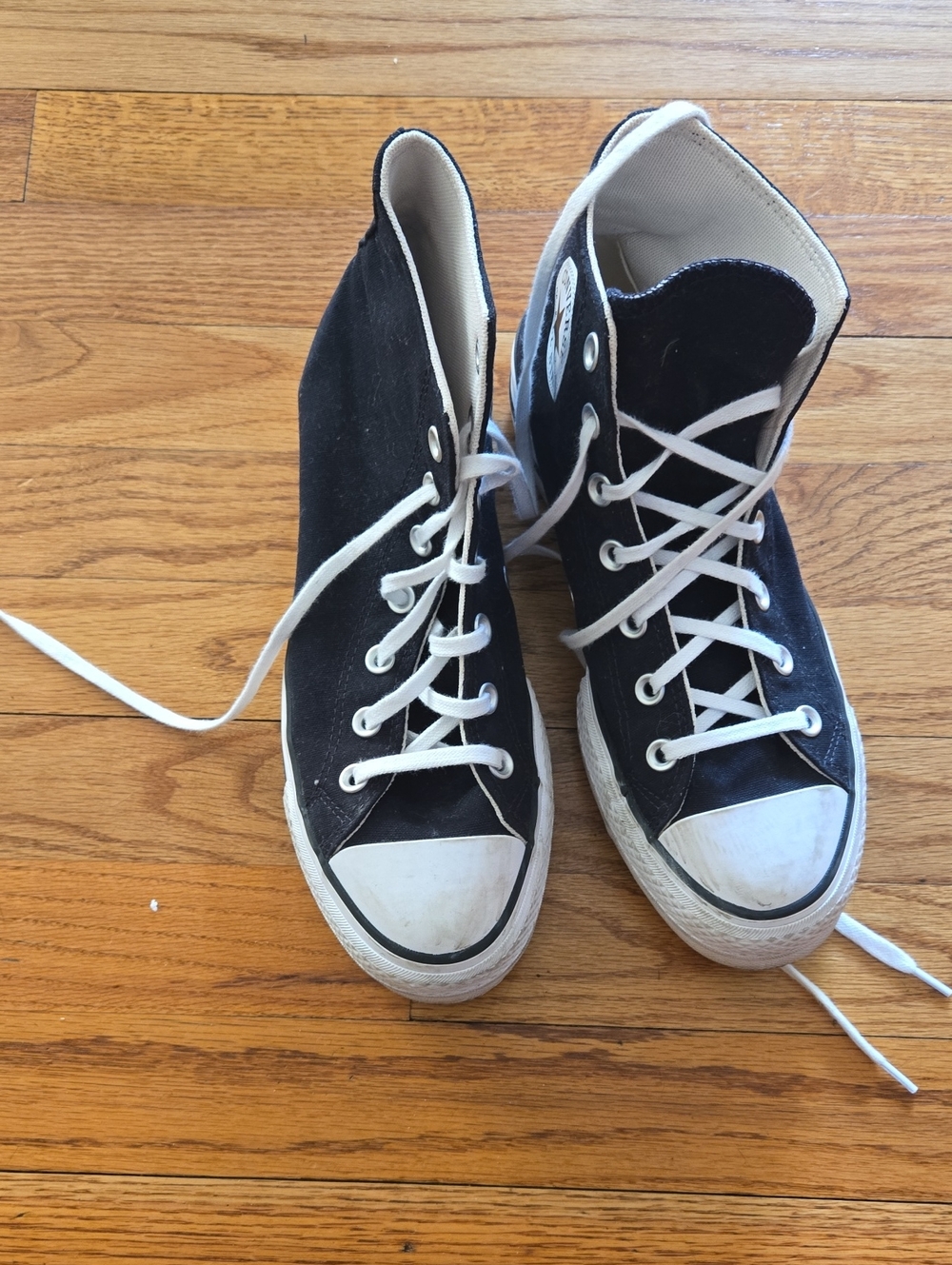 Classic High-Top Canvas Sneakers in Black and White